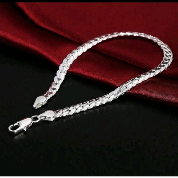 SILVER PLATED FLAT SNAKE CHAIN NECKLACE 24" - Picture 5 of 8